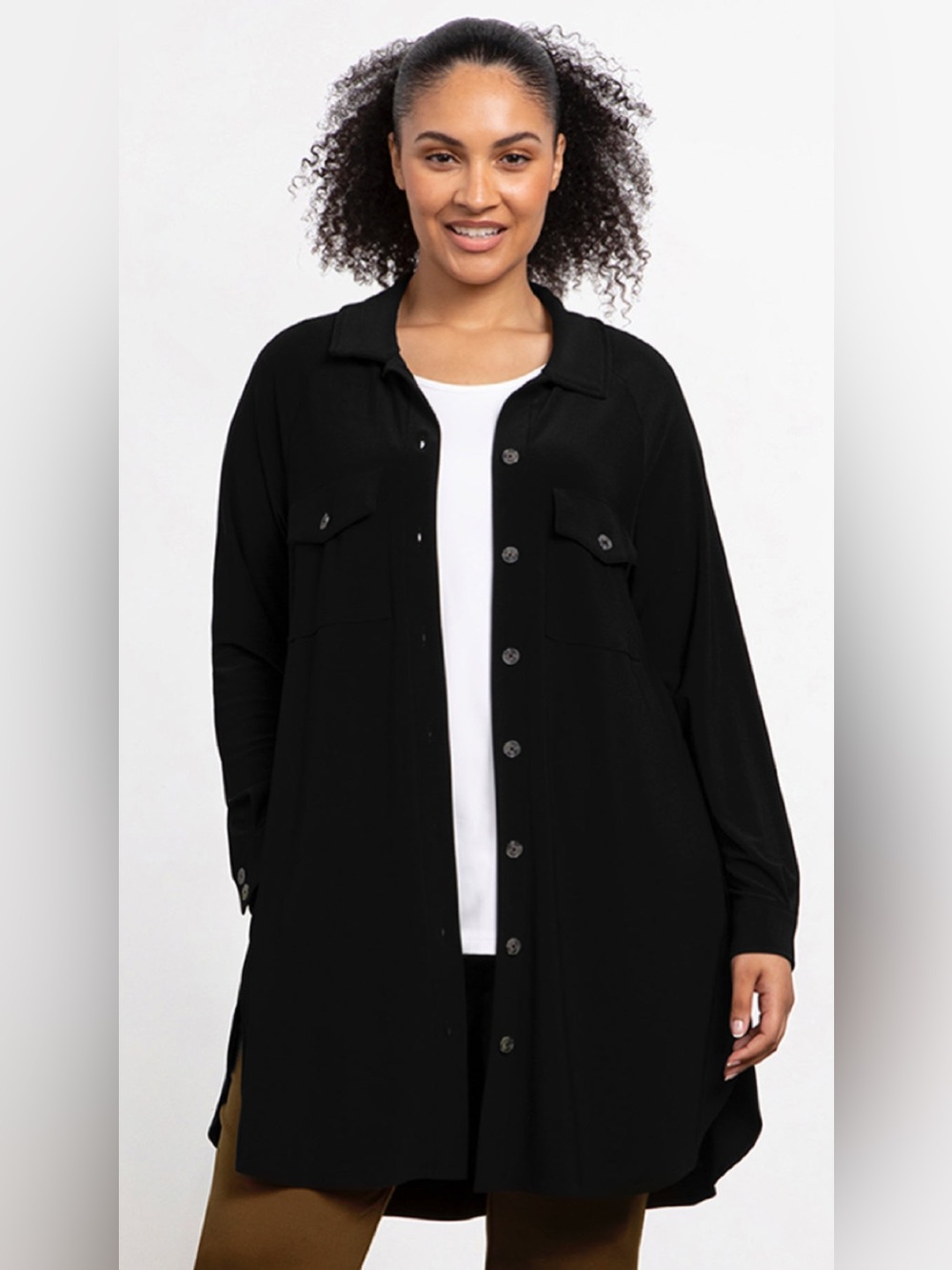 Sympli Shirt Jacket Black Size 14